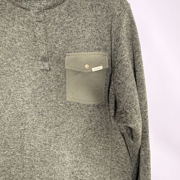Woolrich Mens Green  Fleece Pullover Drifter 1/4 Snap Sweater Sz L - Picture 4 of 12